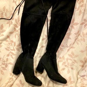 Thigh high black, suede boots